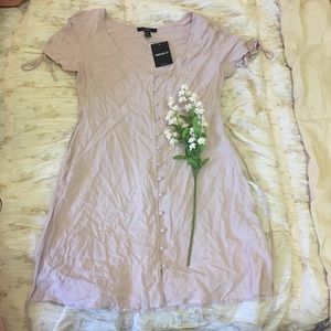 dusty rose button-up mini dress